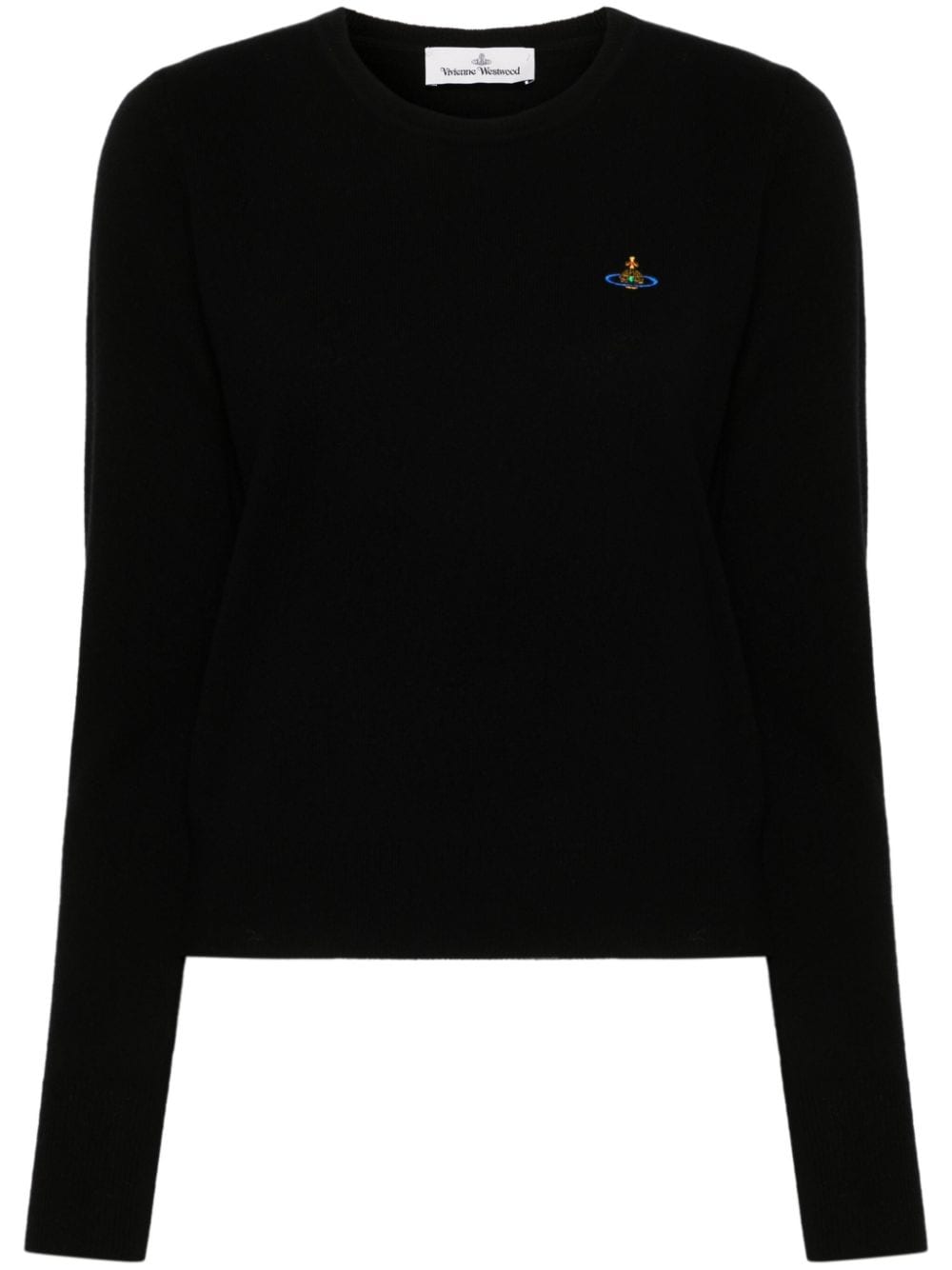 Vivienne Westwood Black Merino Wool-Cashmere Blend Crew Neck Sweater image 0