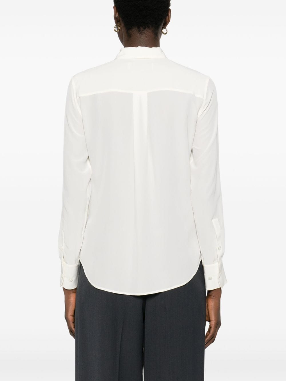 White Silk Crepe De Chine Shirt image 2