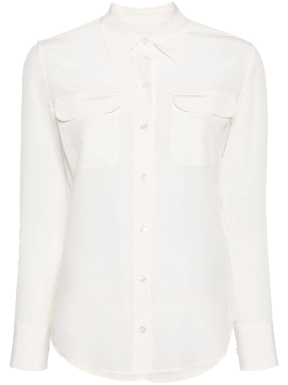 White Silk Crepe De Chine Shirt image 0