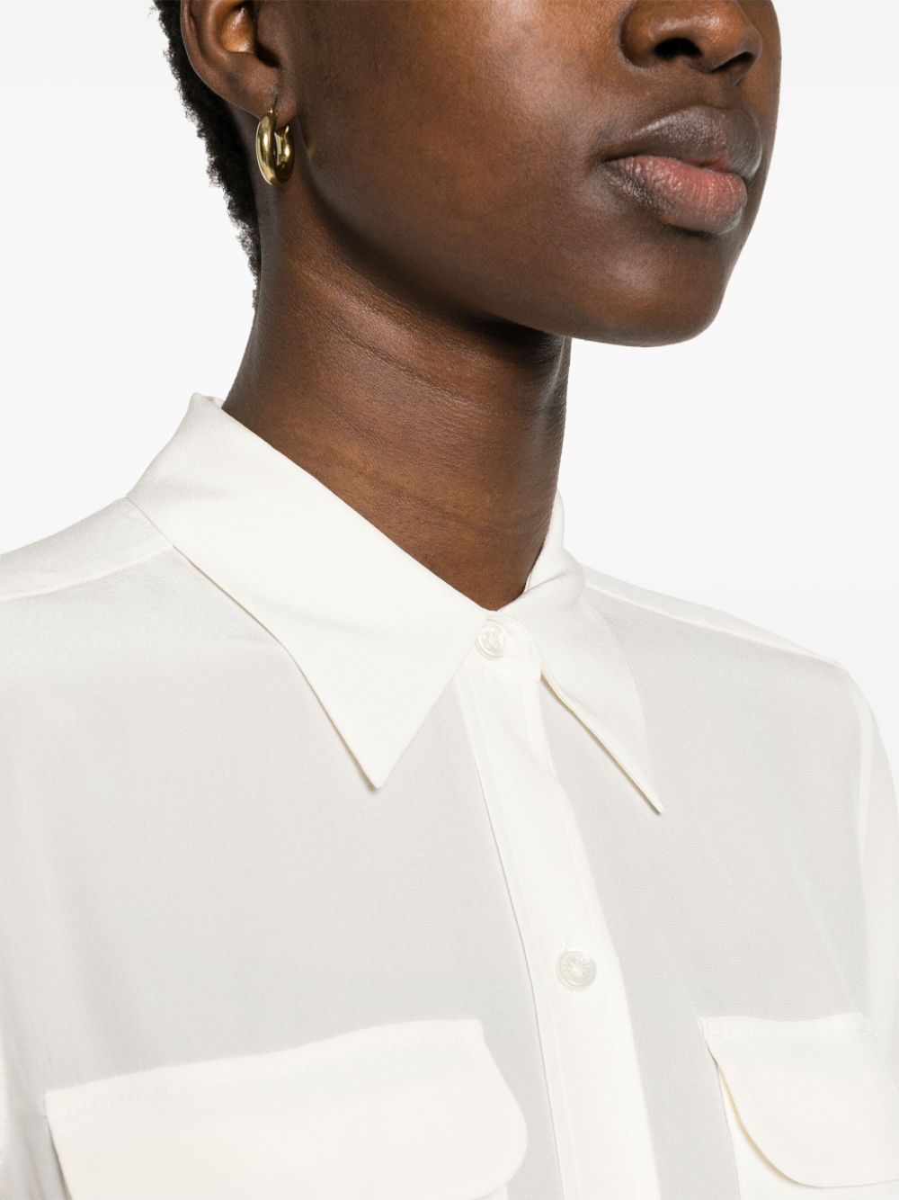 White Silk Crepe De Chine Shirt image 4