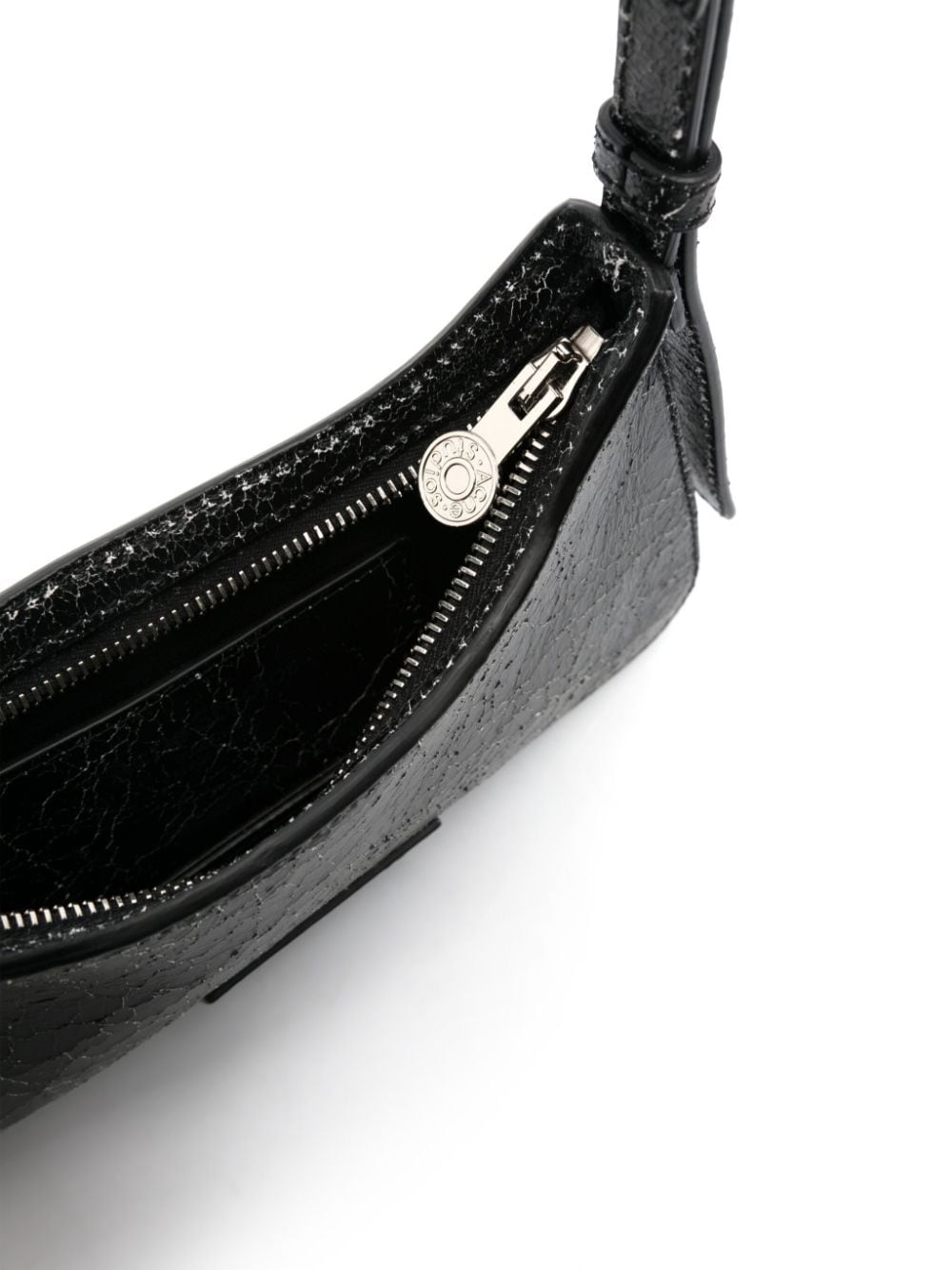 Acne Studios Black Calf Leather Crossbody Bag with Appliqué Logo image 1