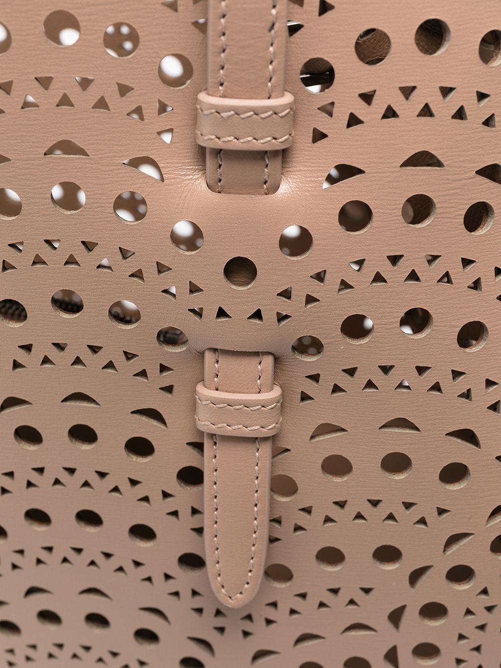 ALAÏA Mina Perforated Tote Bag in Beige image 2