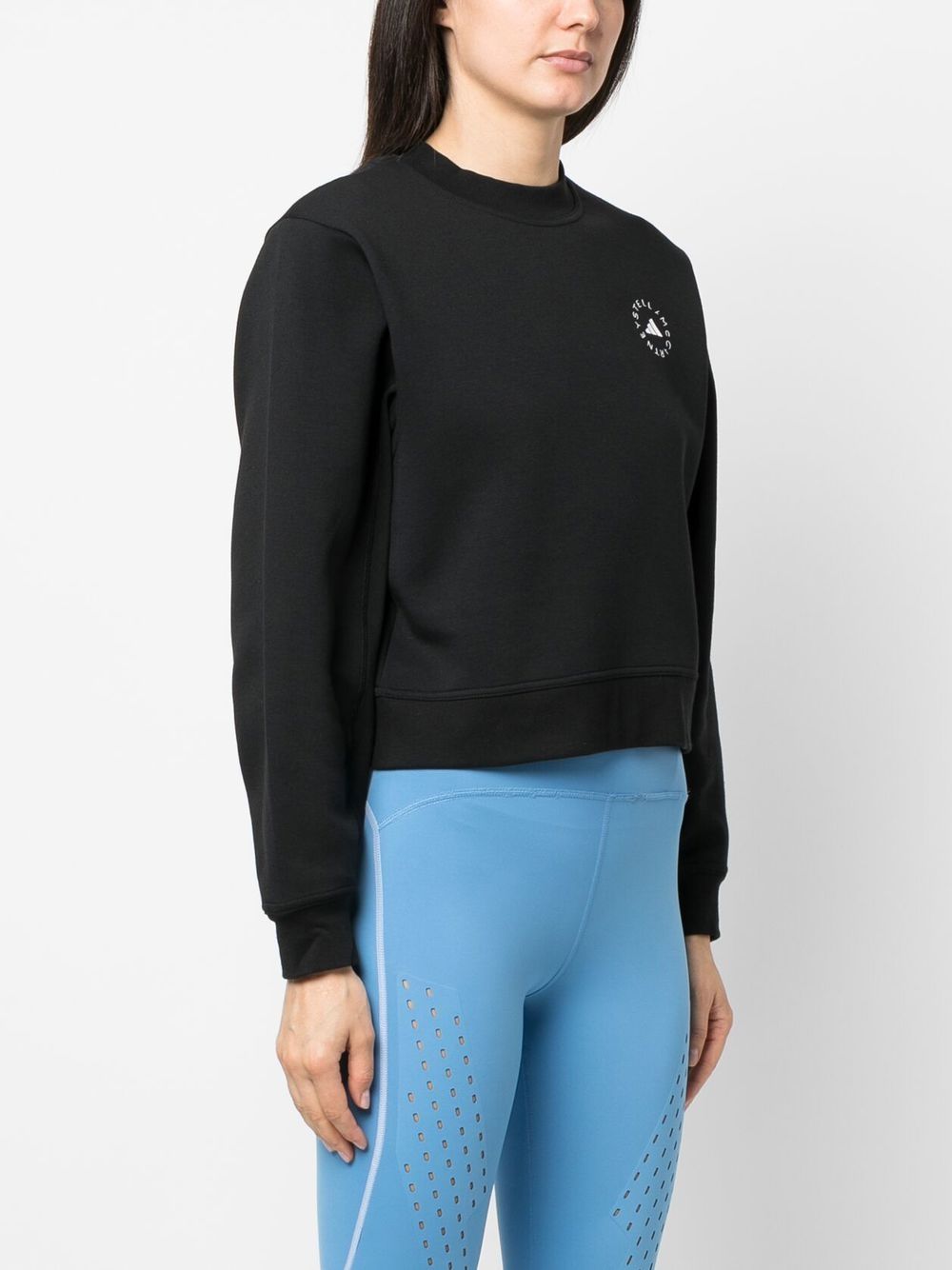 Adidas by Stella McCartney Black Cropped Logo Sweatshirt image 1