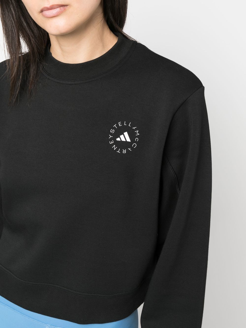 Adidas by Stella McCartney Black Cropped Logo Sweatshirt image 4