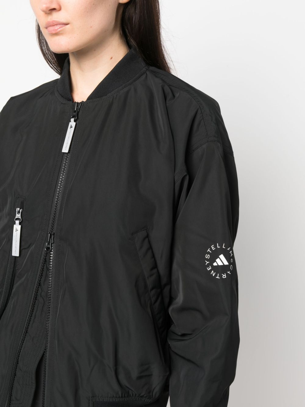 Adidas by Stella McCartney Black Logo-Print Lightweight Jacket image 2