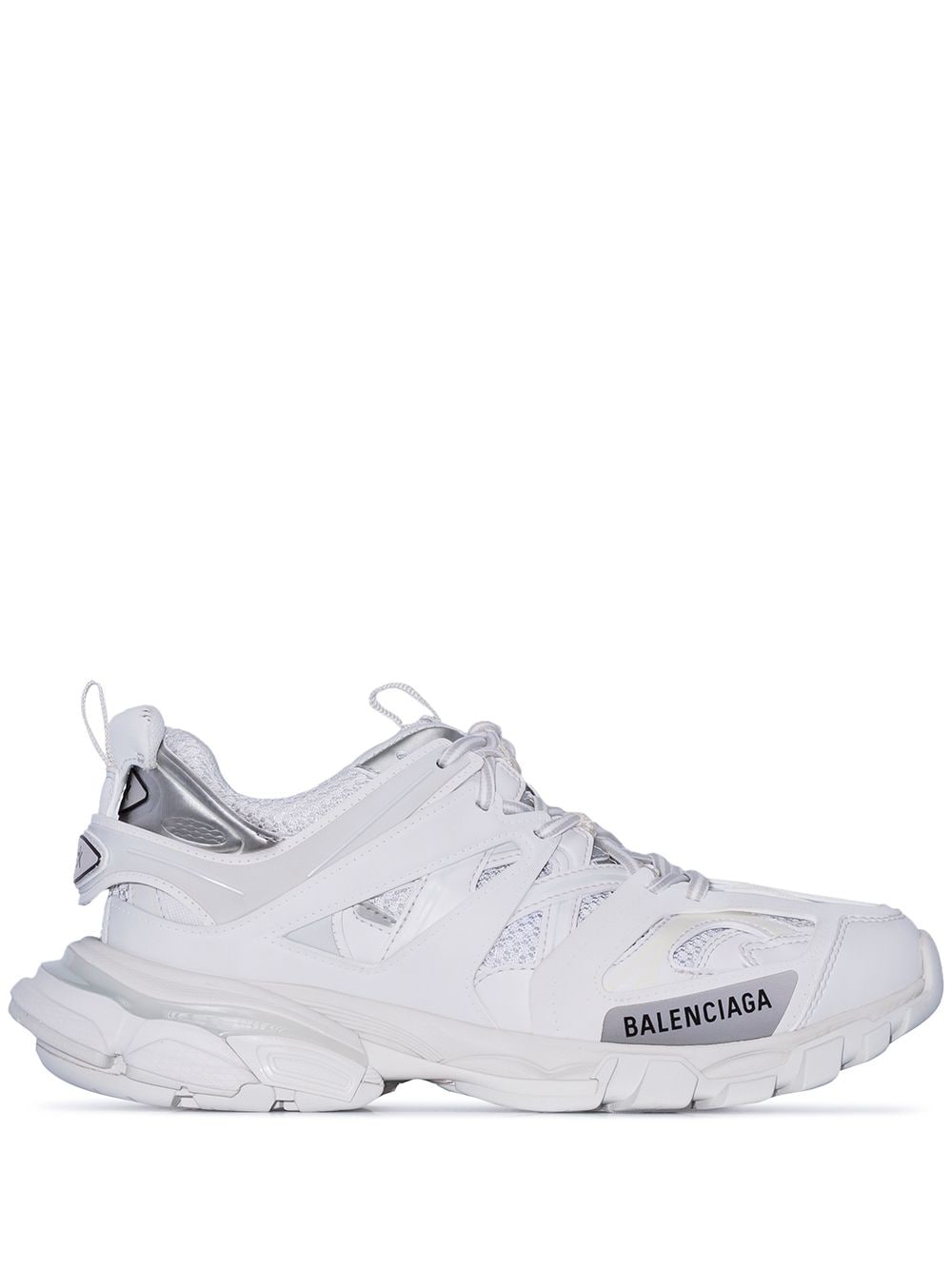 Balenciaga White Round Toe Logo Sneakers image 0