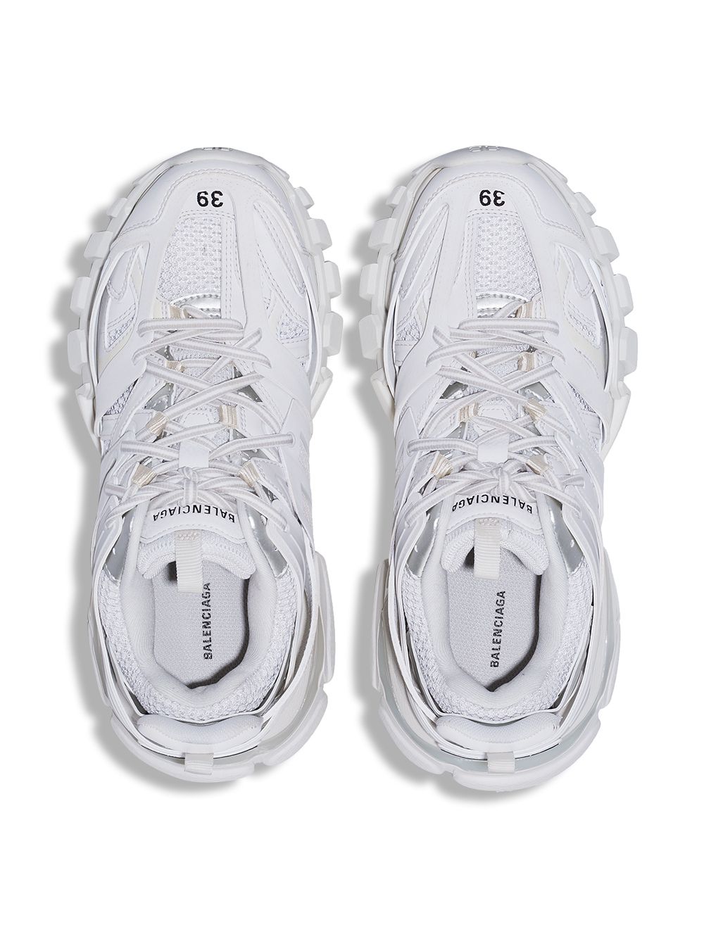 Balenciaga White Round Toe Logo Sneakers image 4