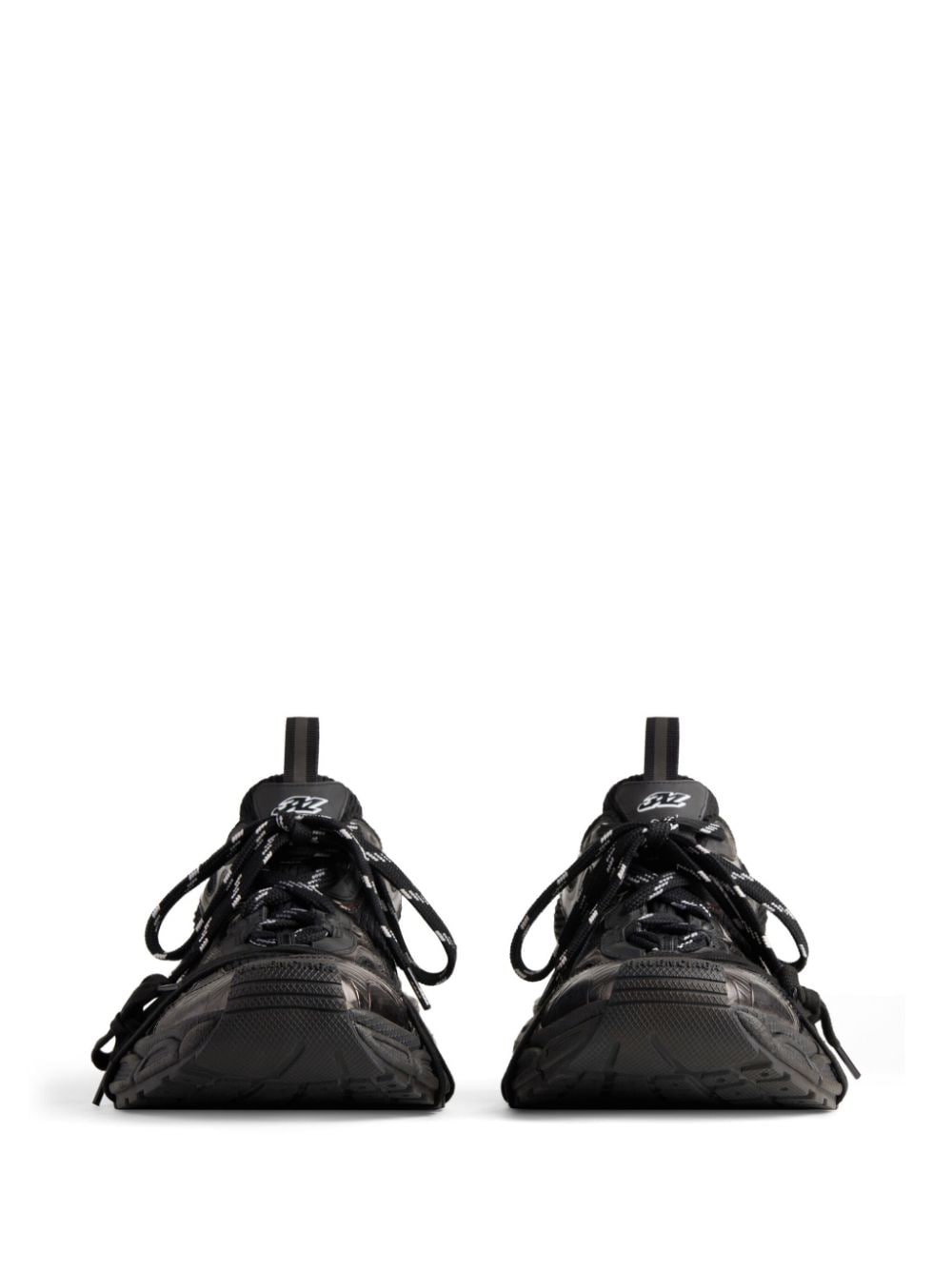 Balenciaga Black Mesh Panel Sneakers with Embossed Logo image 2