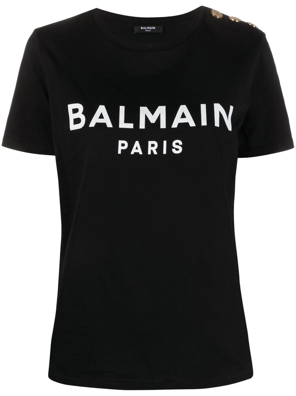 Balmain Black Cotton Logo T-Shirt image 0