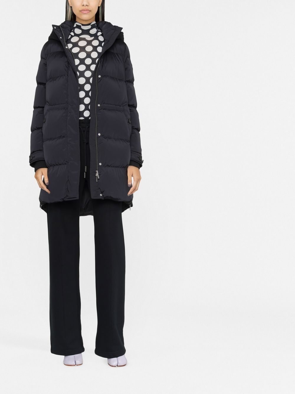 Woolrich Black Feather Down Hooded Puffer Coat image 3