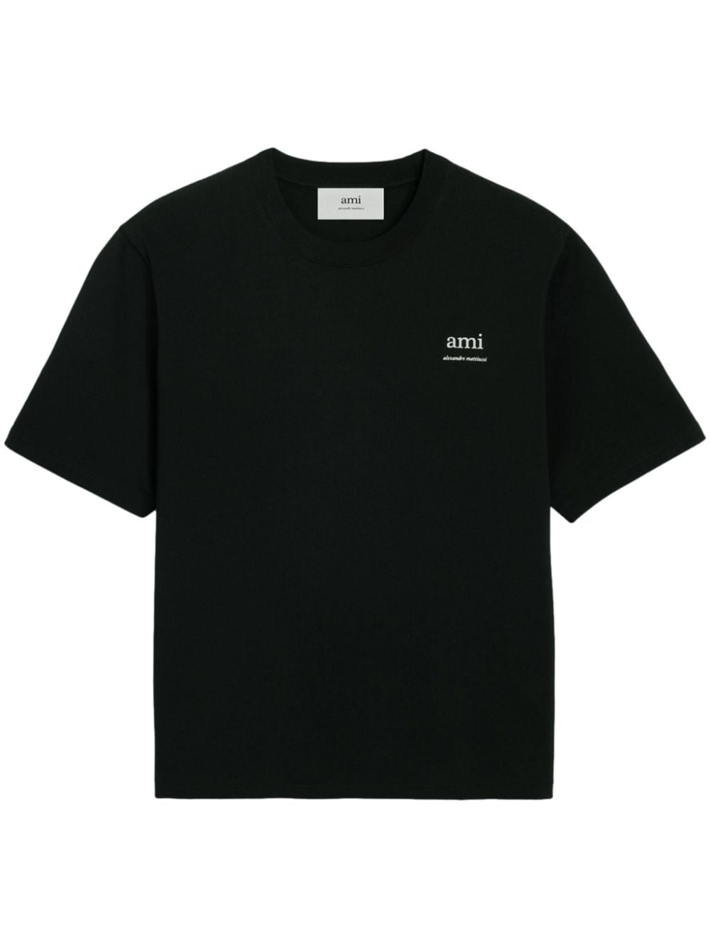 Ami Paris Black Organic Cotton Logo T-Shirt image 0