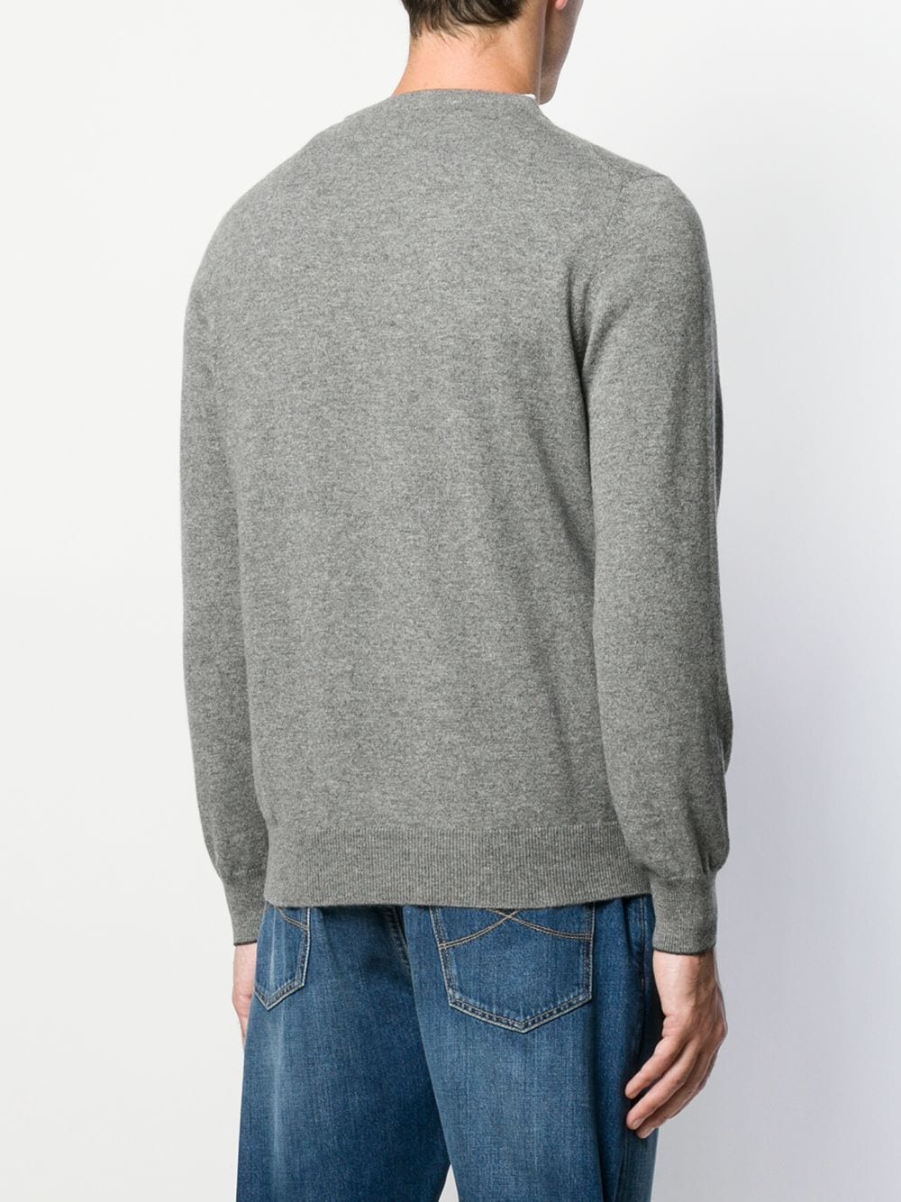 Brunello Cucinelli Grey Cashmere Crewneck Sweater image 4