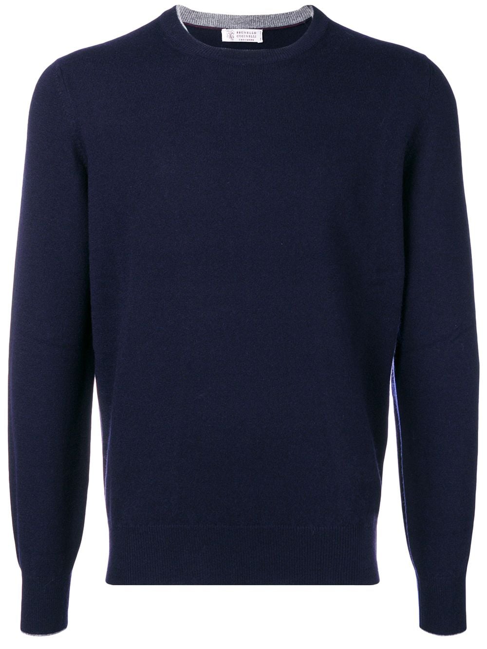 Brunello Cucinelli Blue Cashmere Crew Neck Sweater image 0