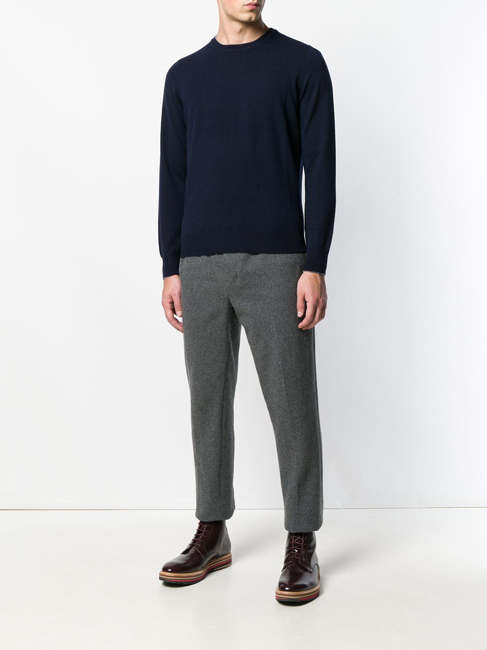 Brunello Cucinelli Blue Cashmere Crew Neck Sweater image 1