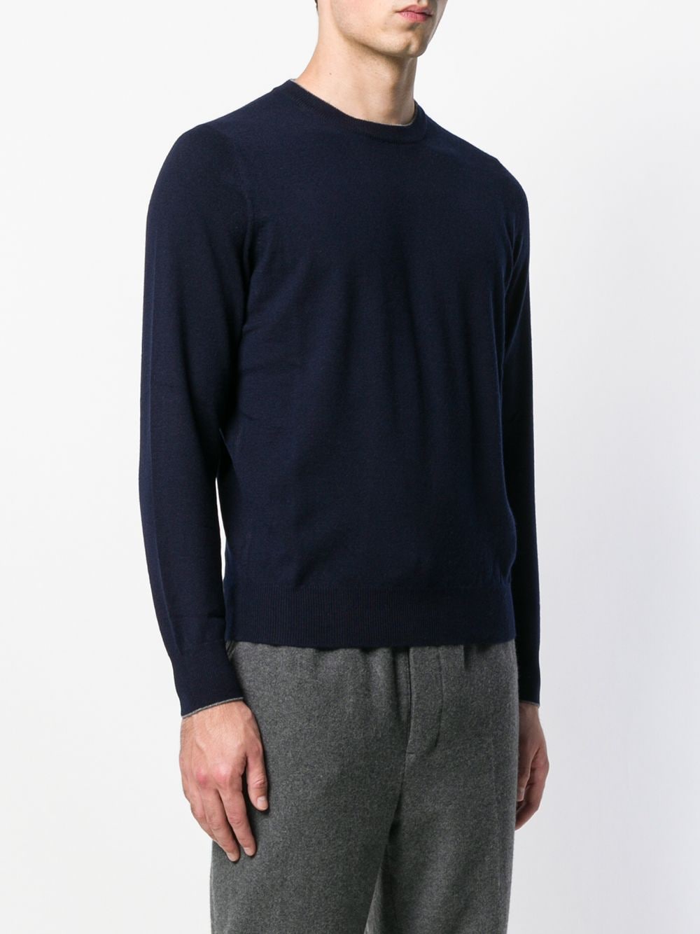 Brunello Cucinelli Blue Cashmere Crew Neck Sweater image 2