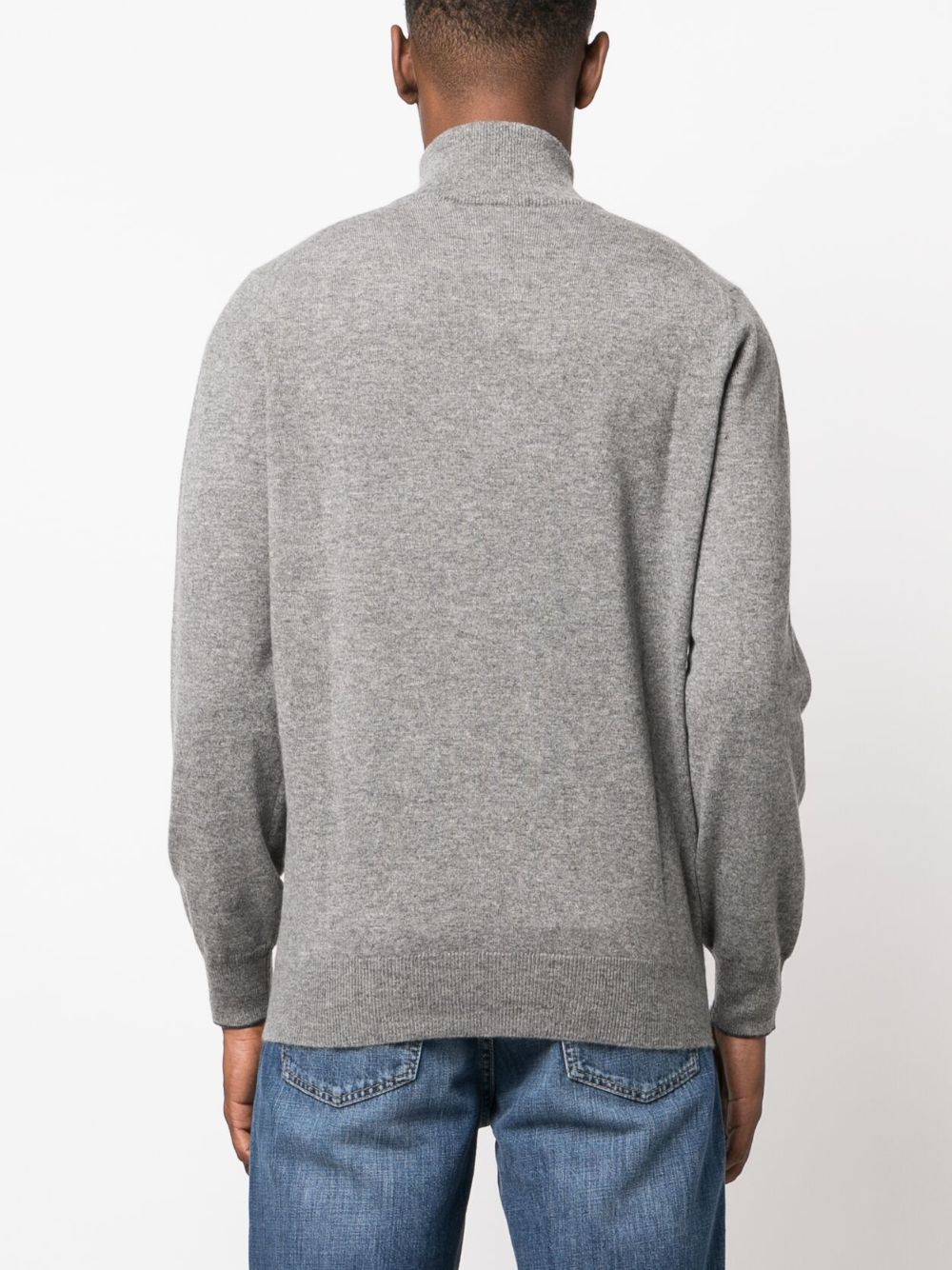 Brunello Cucinelli Grey Cashmere Zip Cardigan image 1