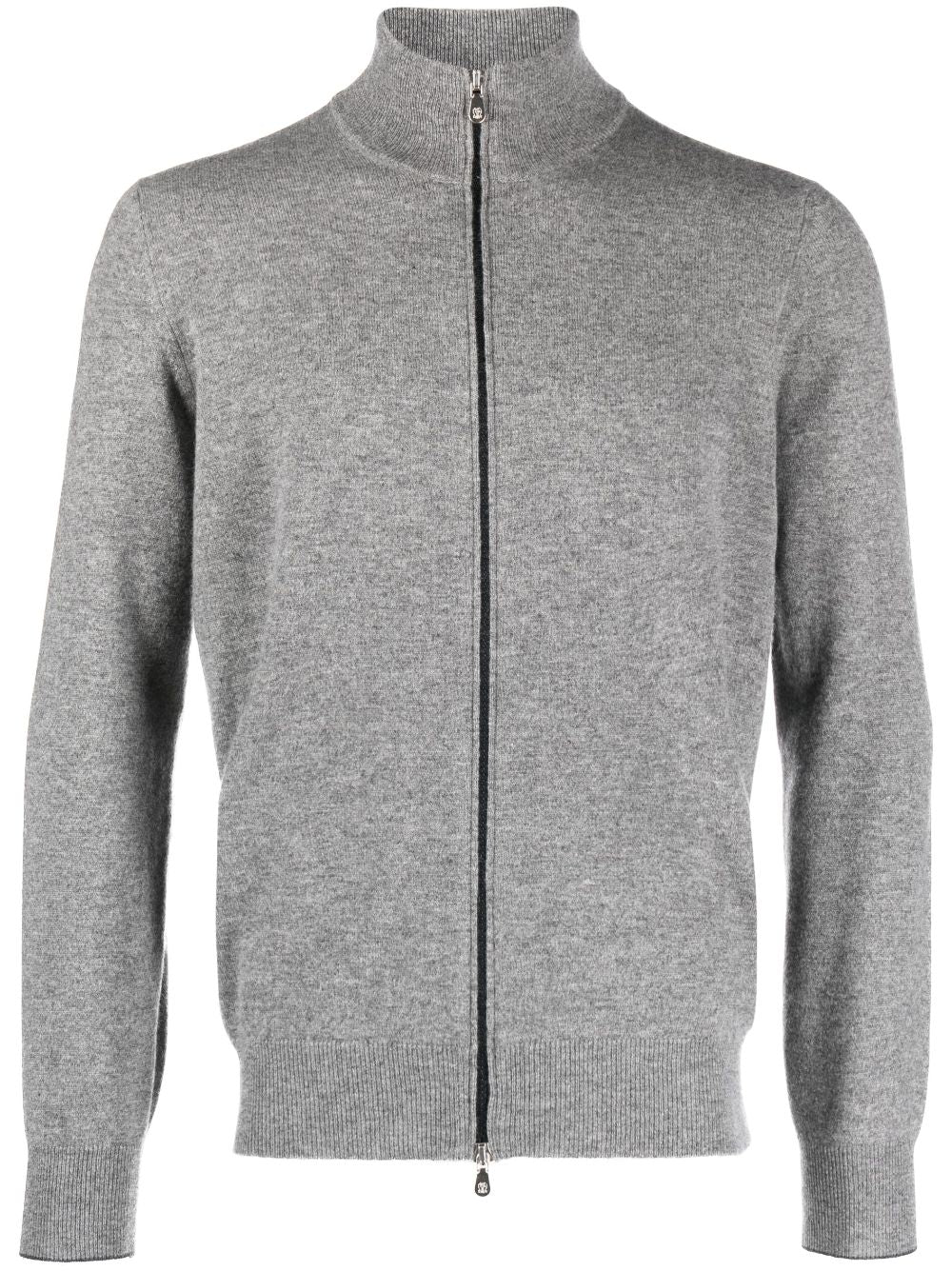 Brunello Cucinelli Grey Cashmere Zip Cardigan image 0