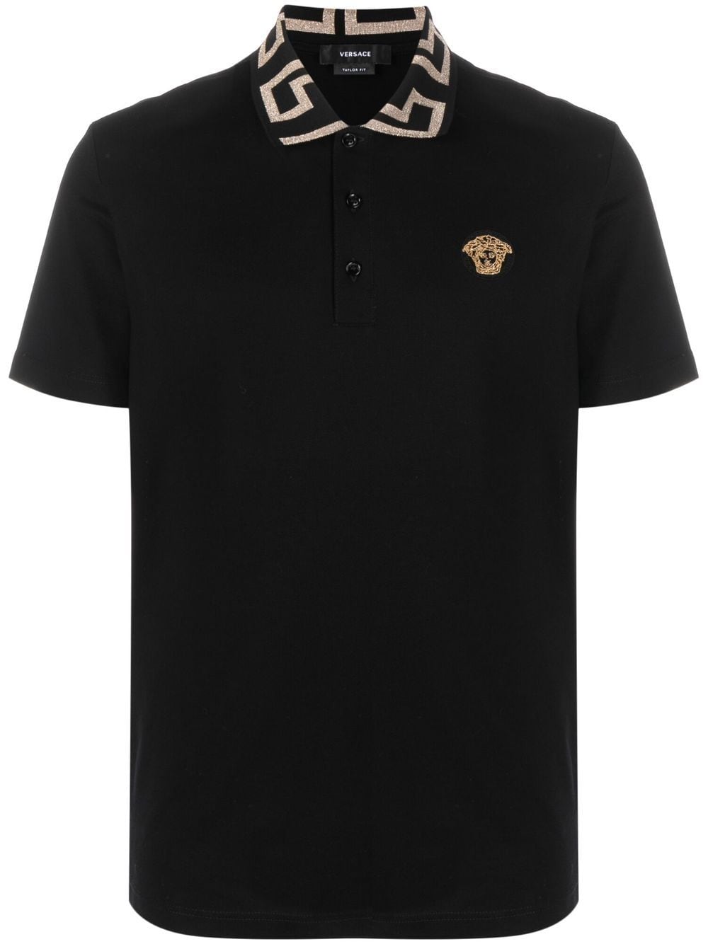 Versace Medusa Head Black Cotton Polo Shirt image 0