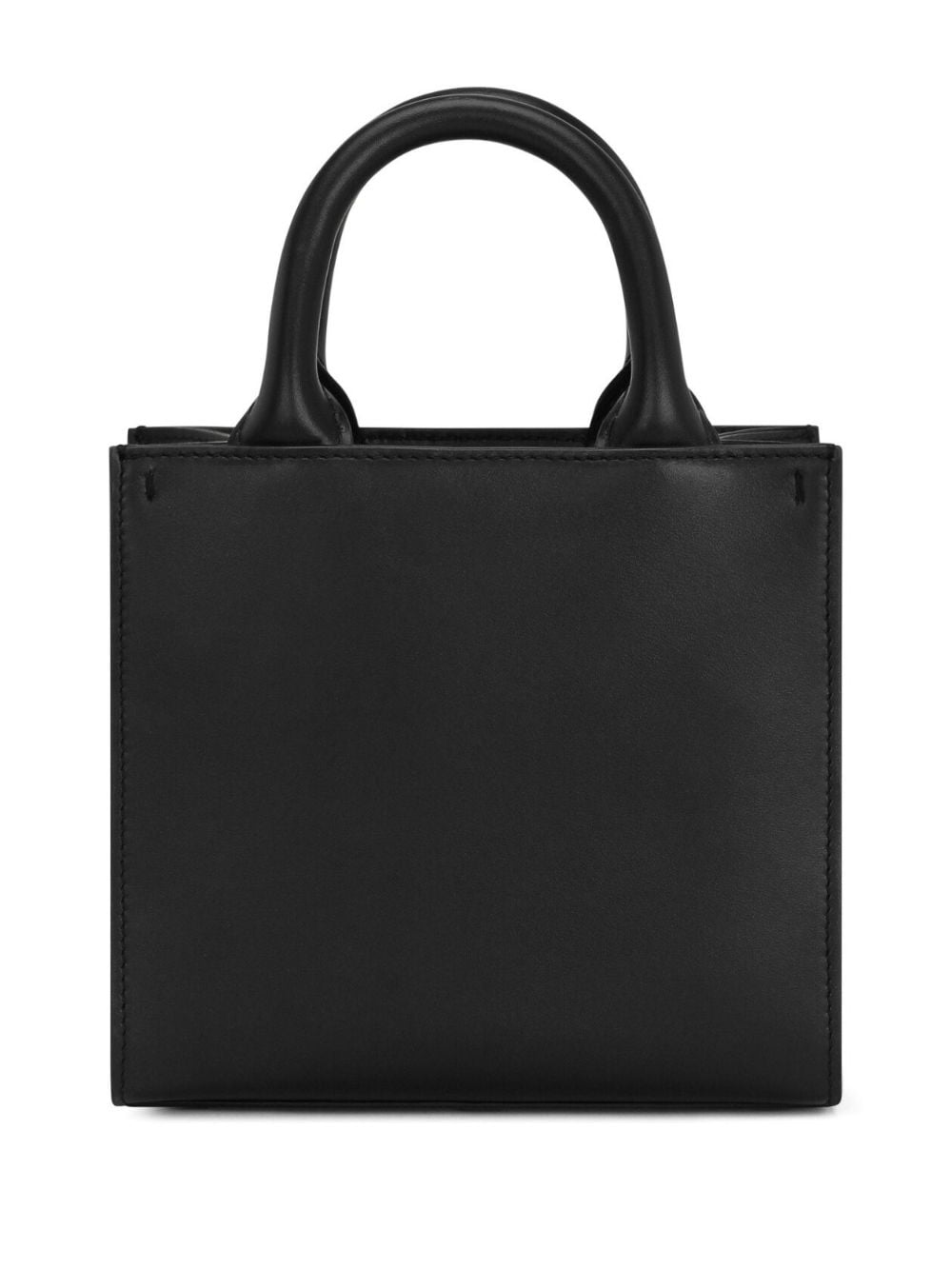 Dolce & Gabbana Black Calf Leather Embossed Logo Tote Bag image 4