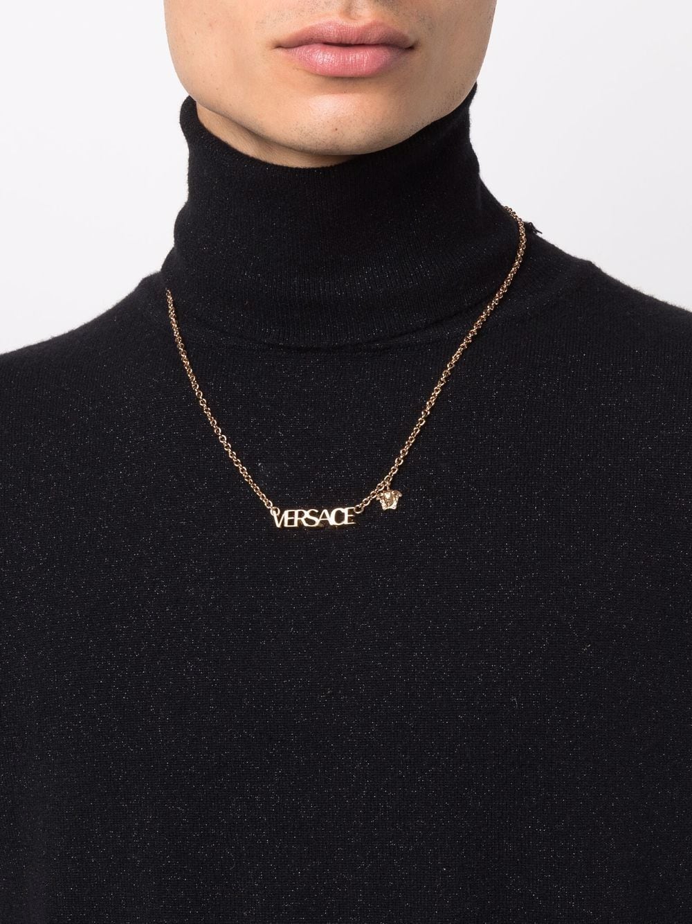 Versace Bijoux Golden Logo Plaque Necklace image 1