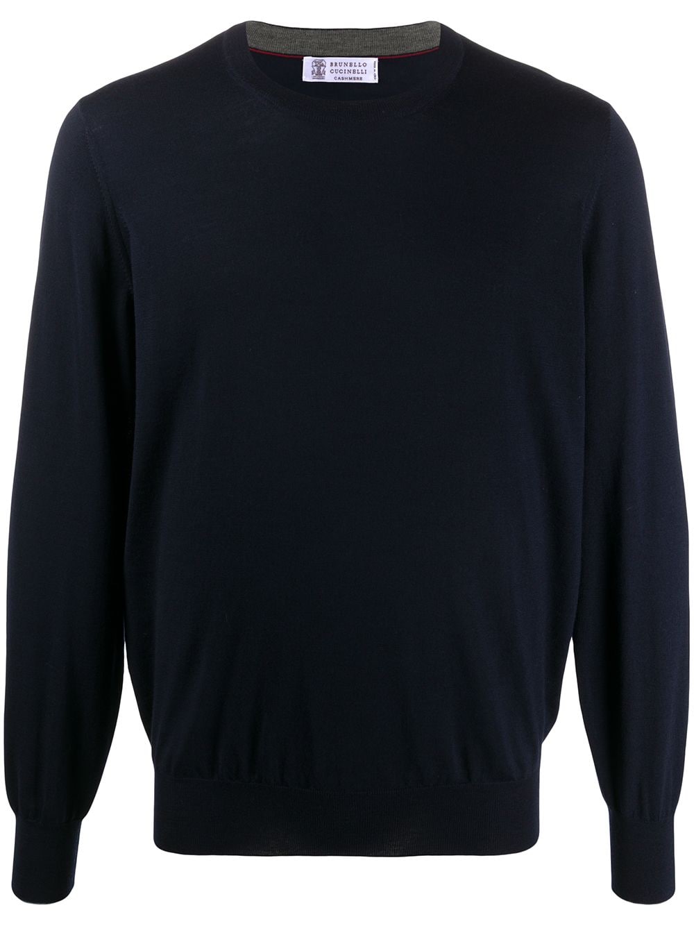 Brunello Cucinelli Navy Blue Cashmere & Virgin Wool Blend Crewneck Sweater image 0