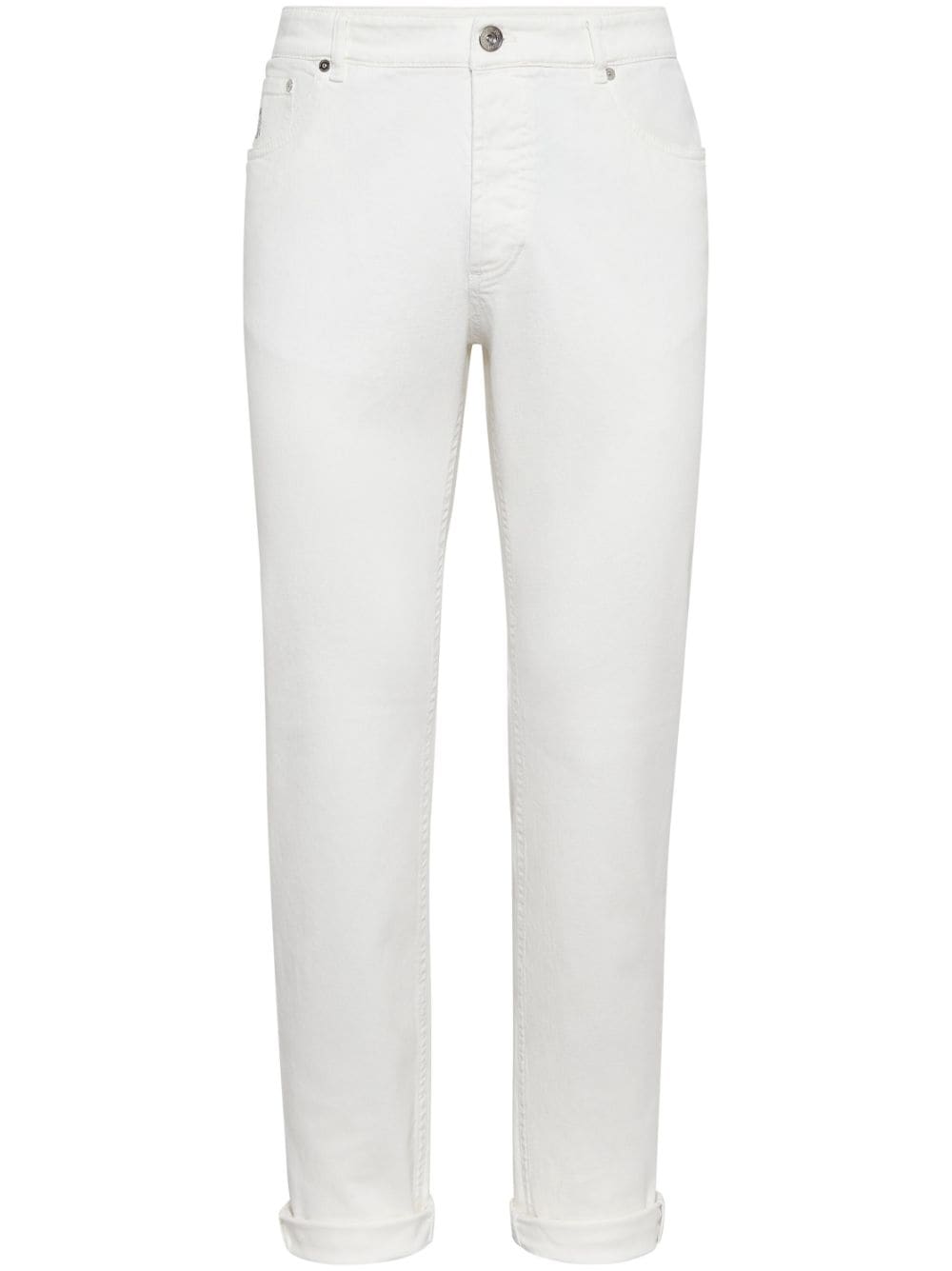 Brunello Cucinelli White Straight-Leg Denim Jeans image 0