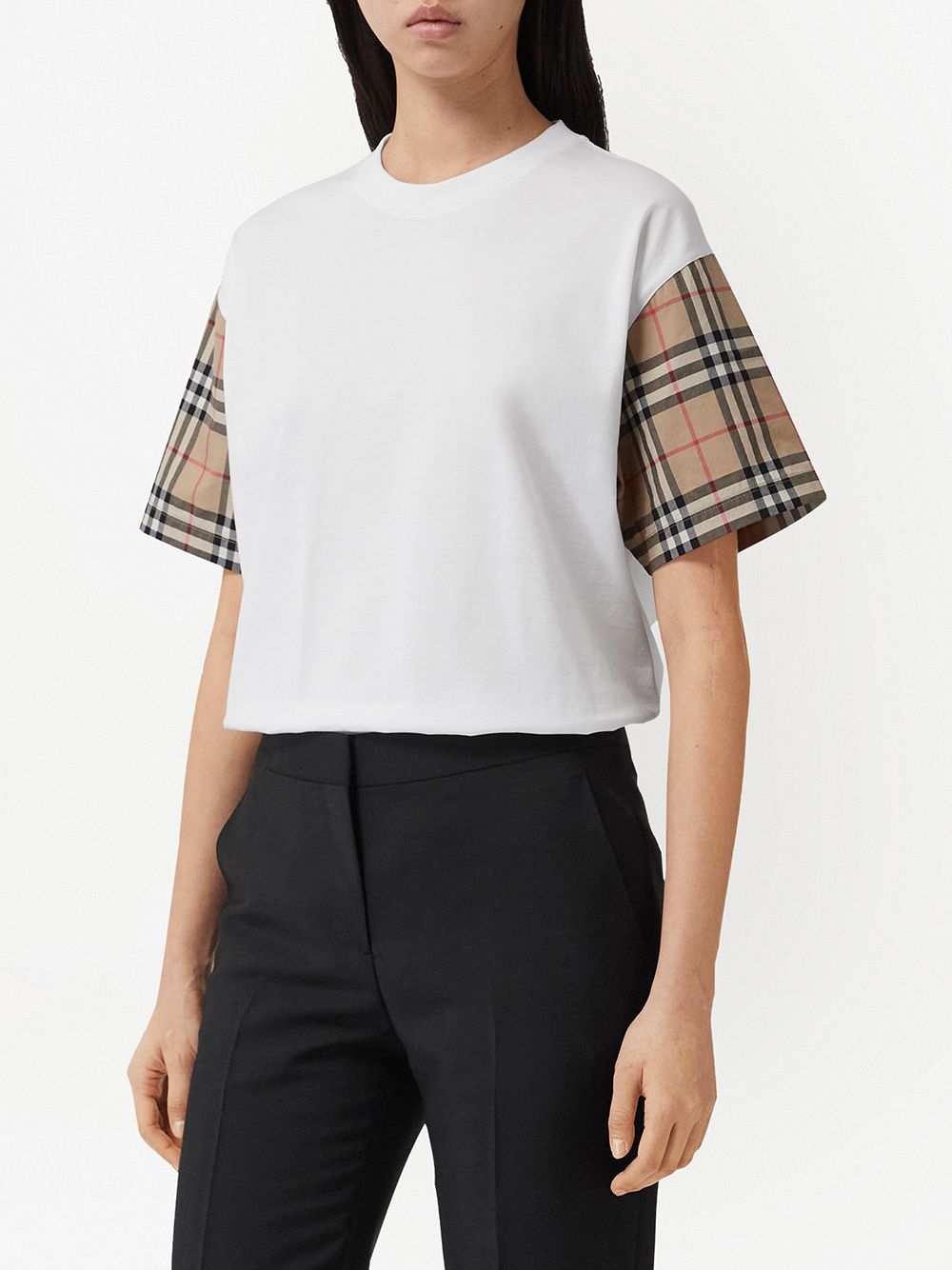 Burberry Vintage Check White Cotton T-Shirt image 2