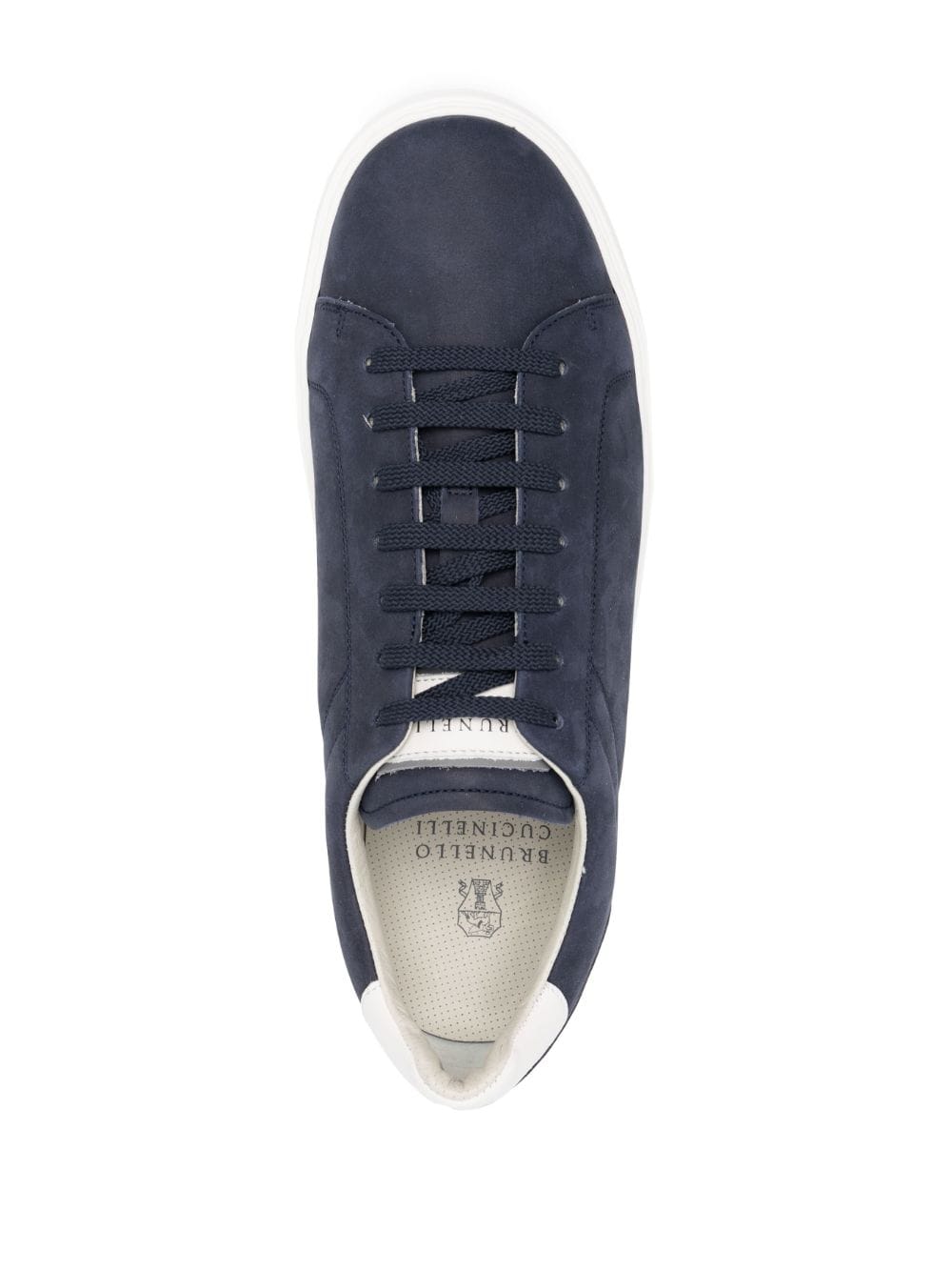 Brunello Cucinelli Blue Calf Suede Low-Top Sneakers image 1