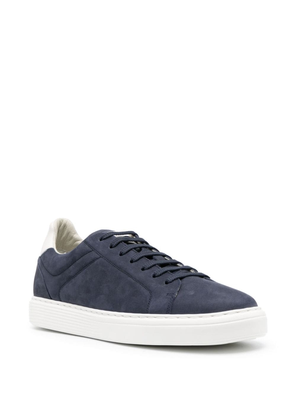 Brunello Cucinelli Blue Calf Suede Low-Top Sneakers image 2