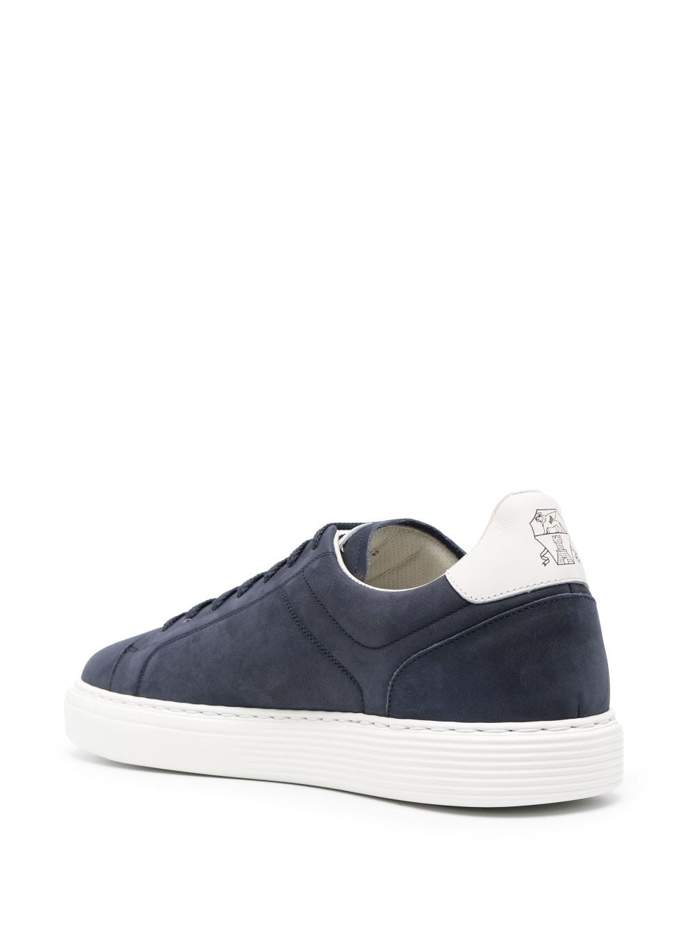 Brunello Cucinelli Blue Calf Suede Low-Top Sneakers image 3