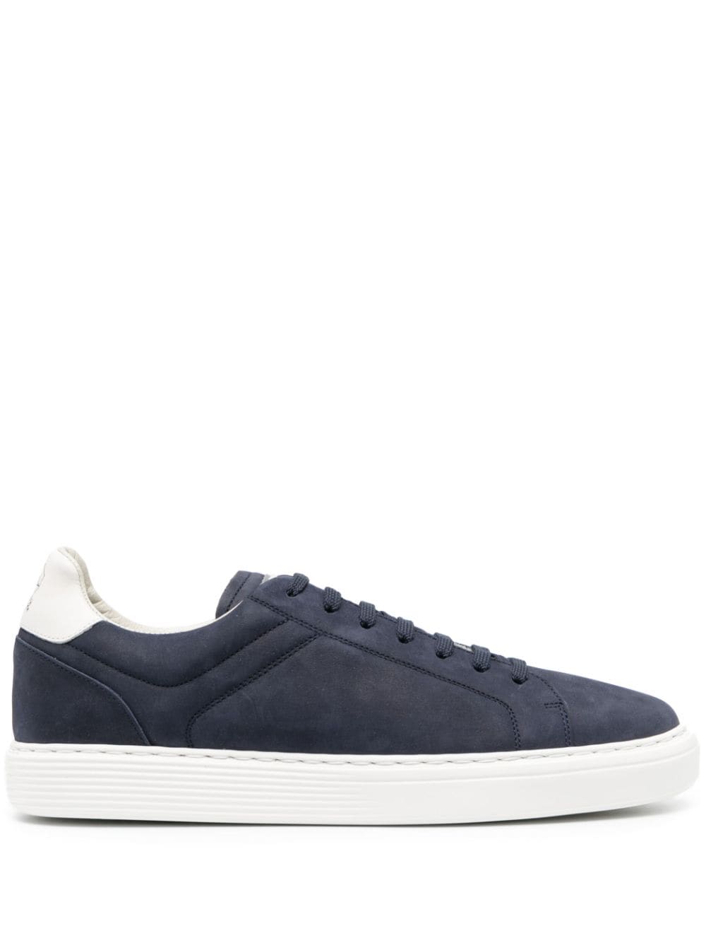 Brunello Cucinelli Blue Calf Suede Low-Top Sneakers image 0