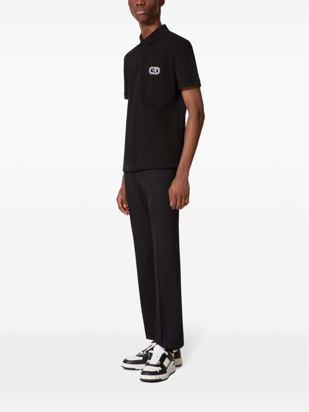 Valentino Garavani Black Cotton Polo Shirt image 3