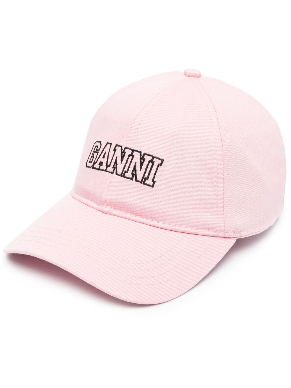 GANNI Lilac Embroidered Logo Cotton Hat image 0