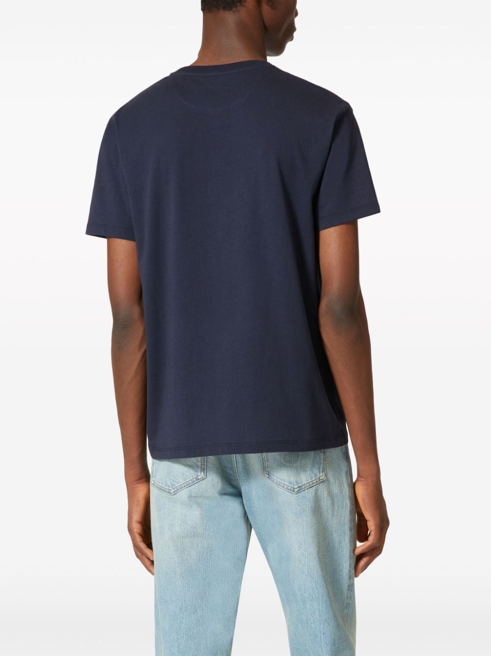 Valentino Men's Blue Cotton T-Shirt image 2