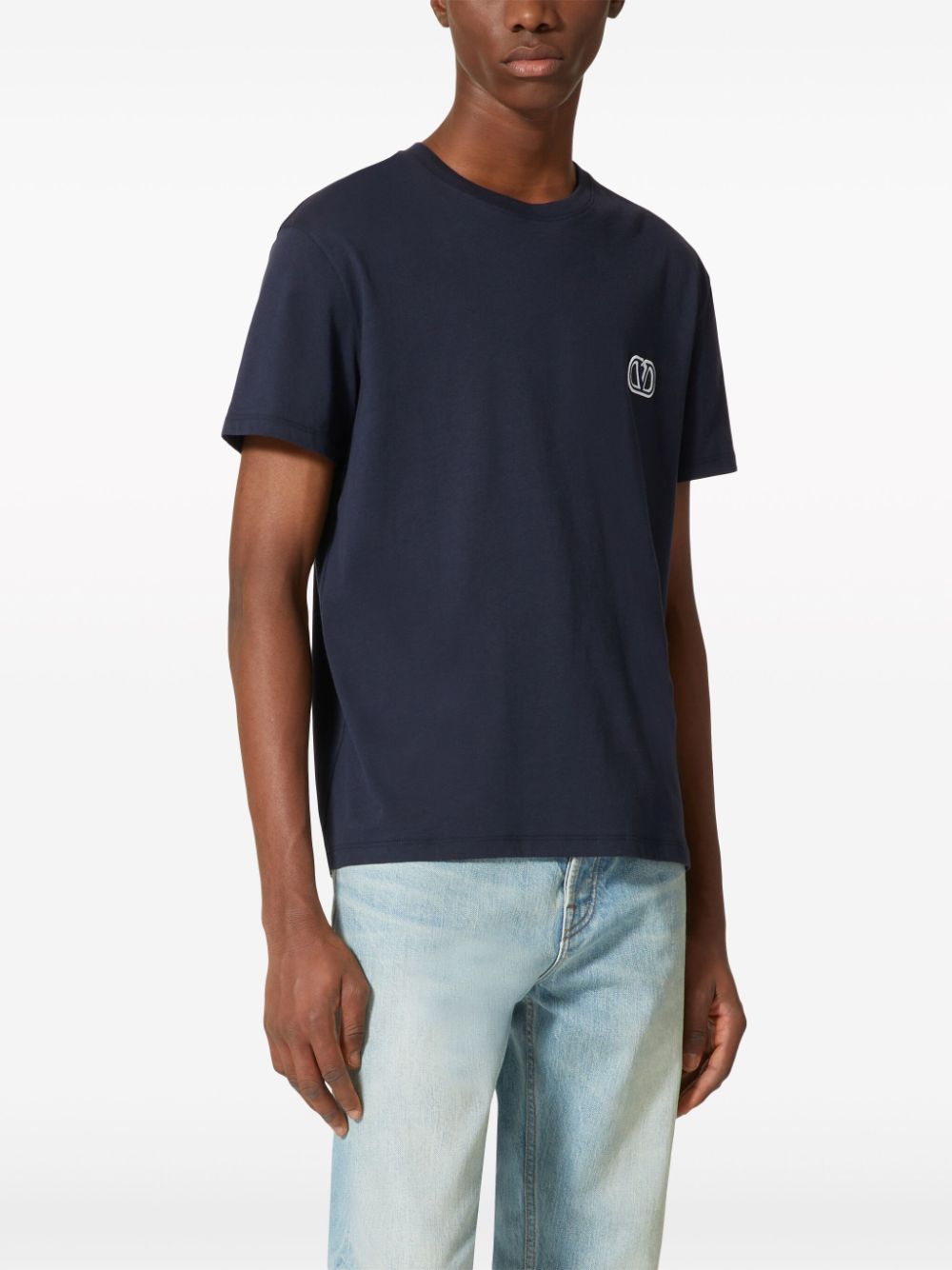 Valentino Men's Blue Cotton T-Shirt image 3