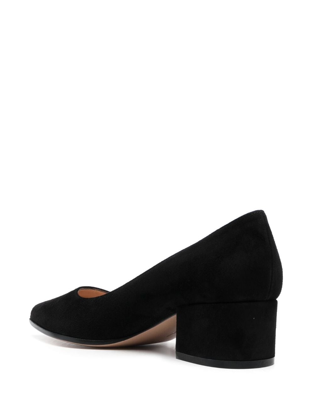 Gianvito Rossi Black Suede Pointed Toe Block Heel Pumps image 1