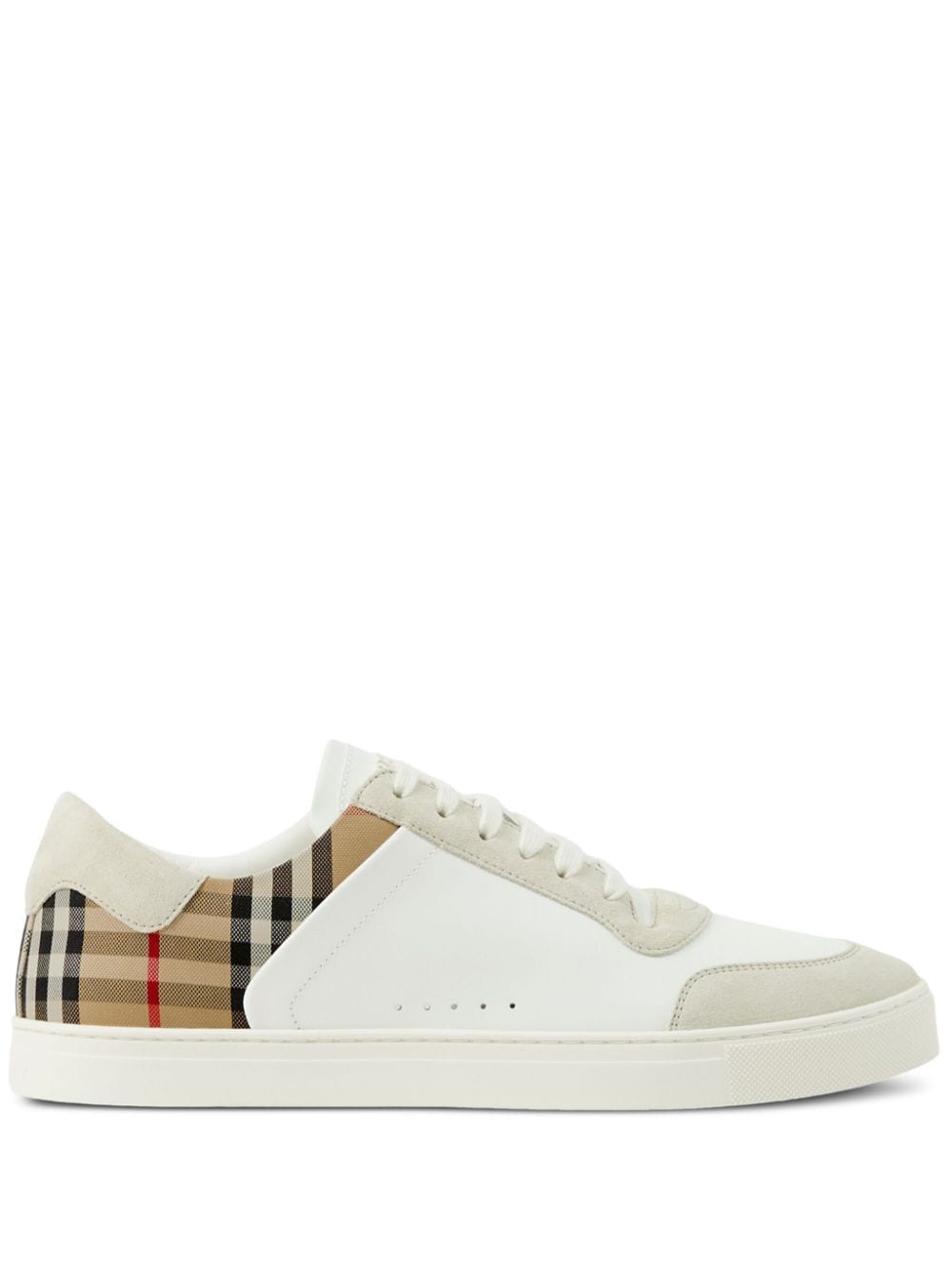 Burberry Vintage Check White Leather Sneakers image 0