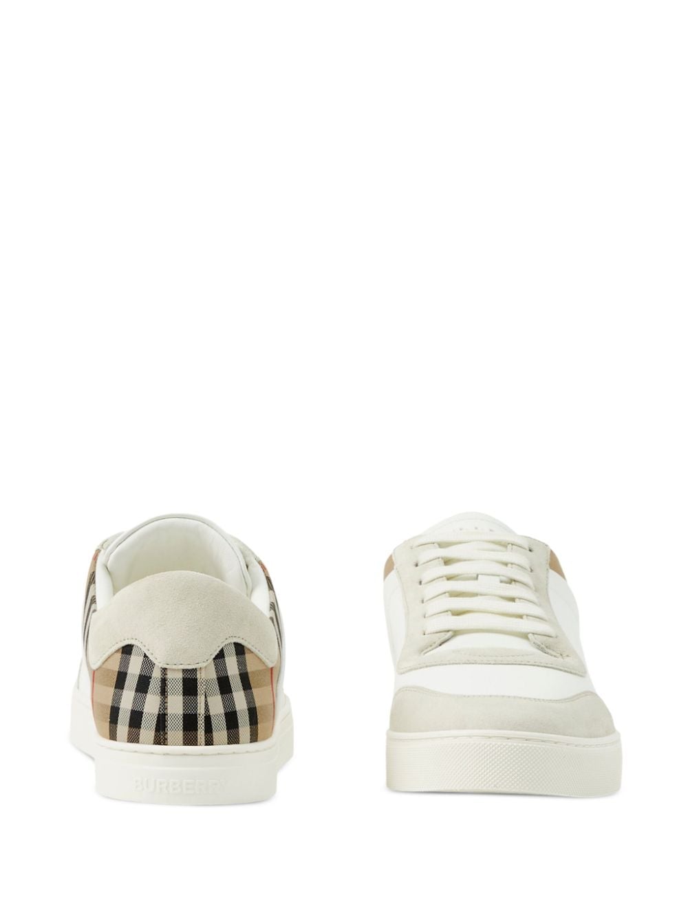 Burberry Vintage Check White Leather Sneakers image 3