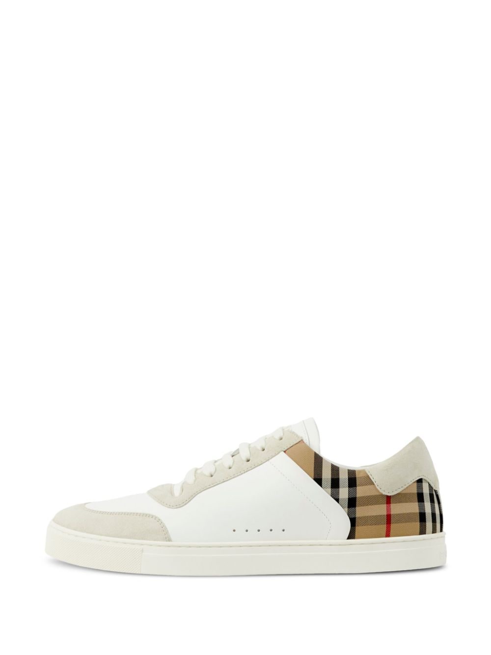 Burberry Vintage Check White Leather Sneakers image 4