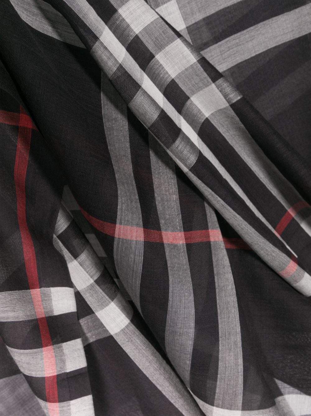 Burberry Blue Check Wool-Silk Blend Scarf image 1