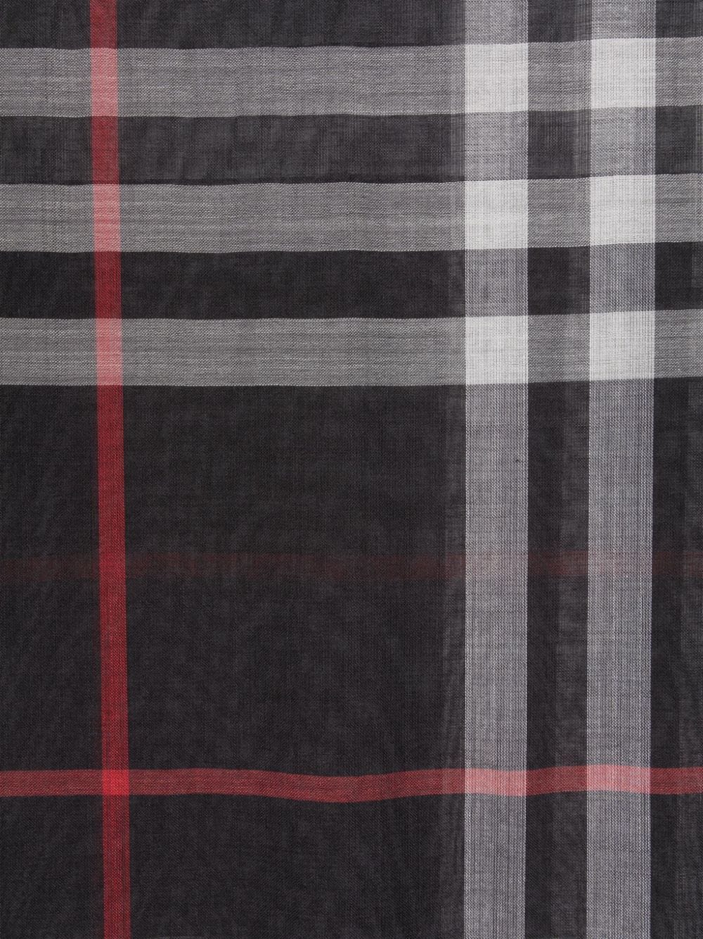 Burberry Blue Check Wool-Silk Blend Scarf image 2