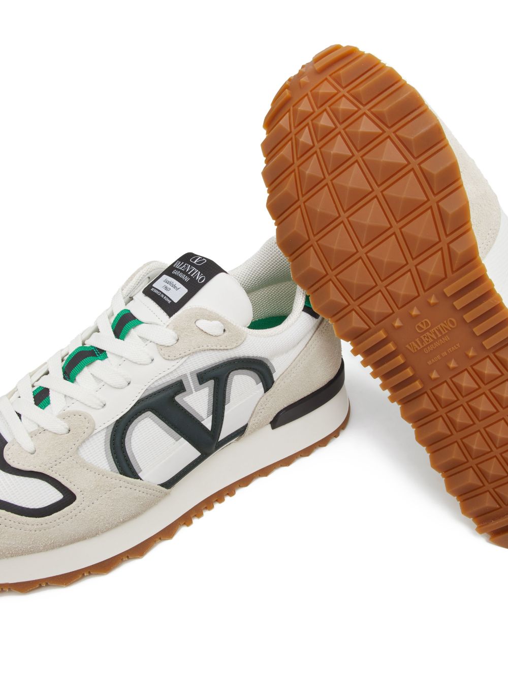 Valentino Garavani Green Color-Block Sneakers image 2