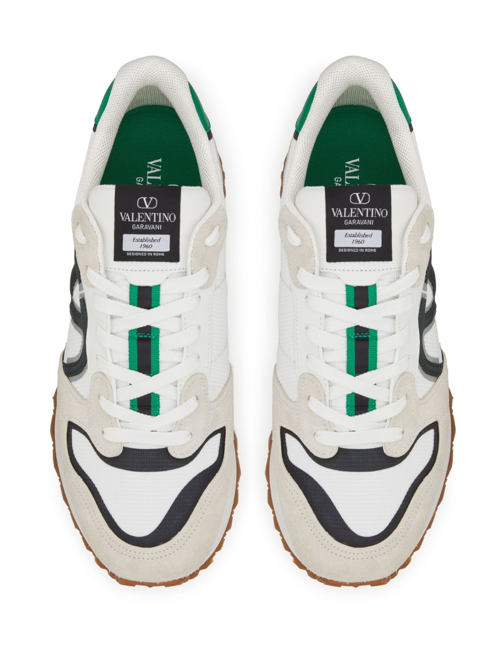 Valentino Garavani Green Color-Block Sneakers image 4