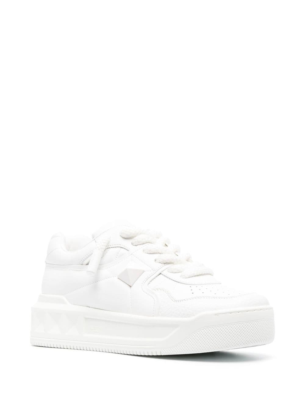 Valentino Garavani Roman Stud White Calfskin Sneakers image 1