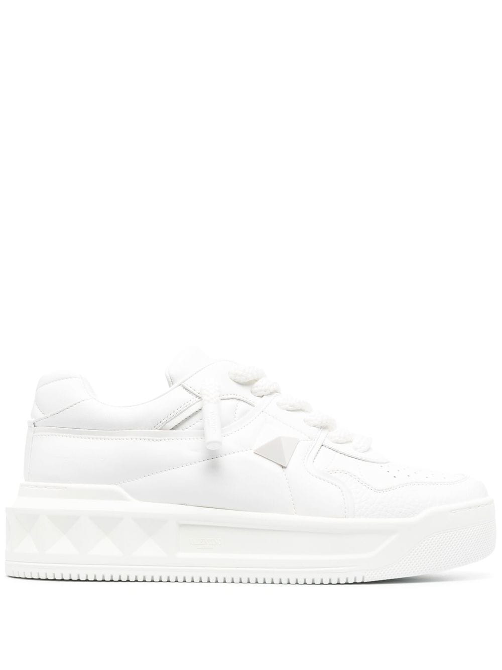 Valentino Garavani Roman Stud White Calfskin Sneakers image 0