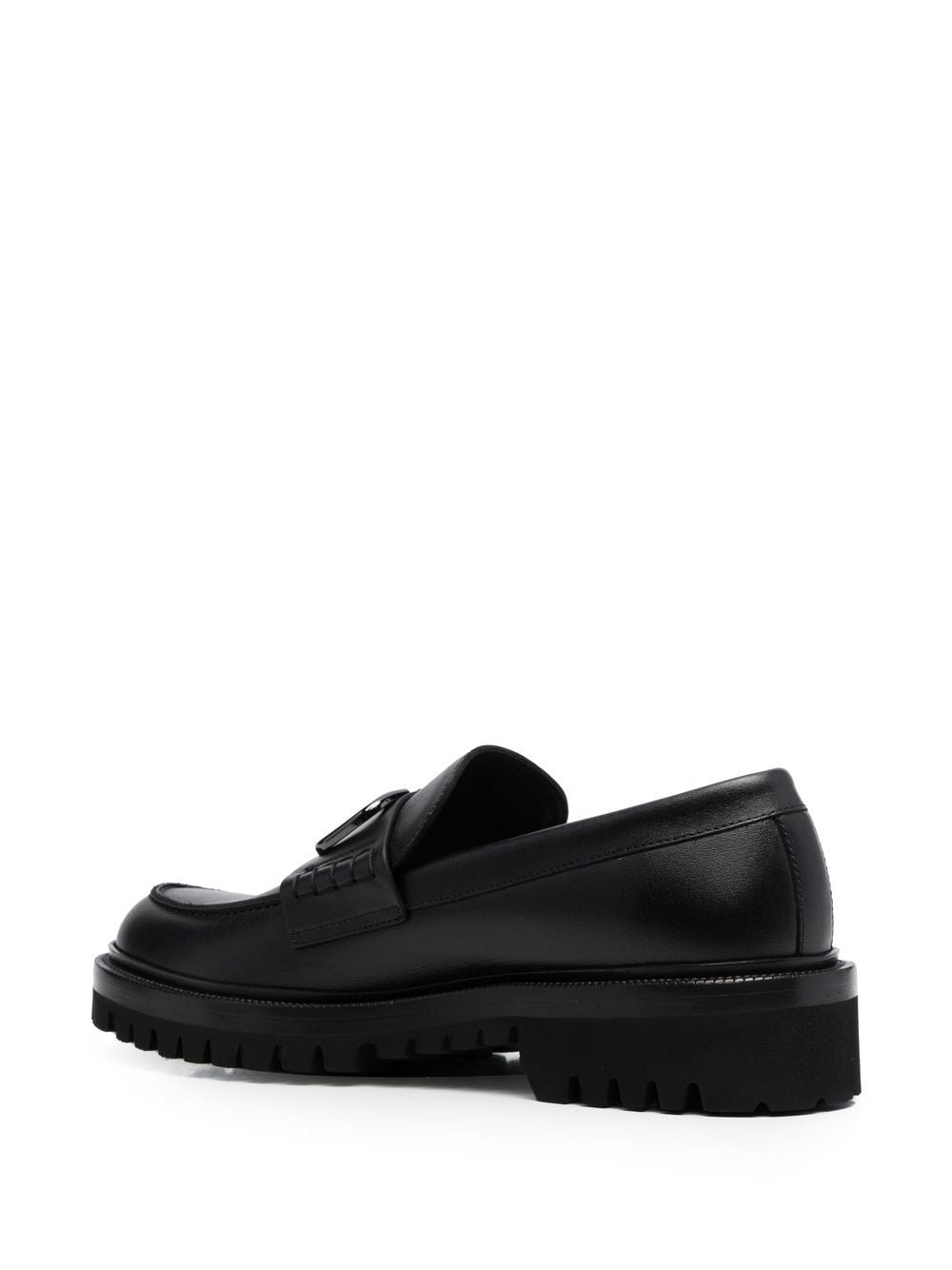 Valentino Garavani VLogo Signature Black Leather Flat Shoes image 3