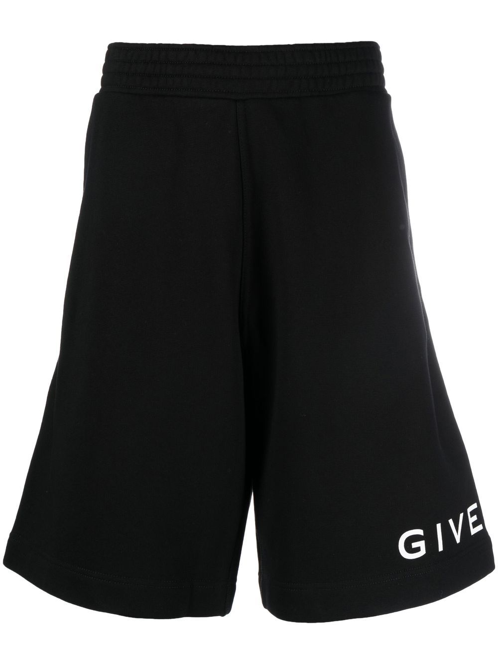 Givenchy Black Cotton Logo-Print Shorts image 0