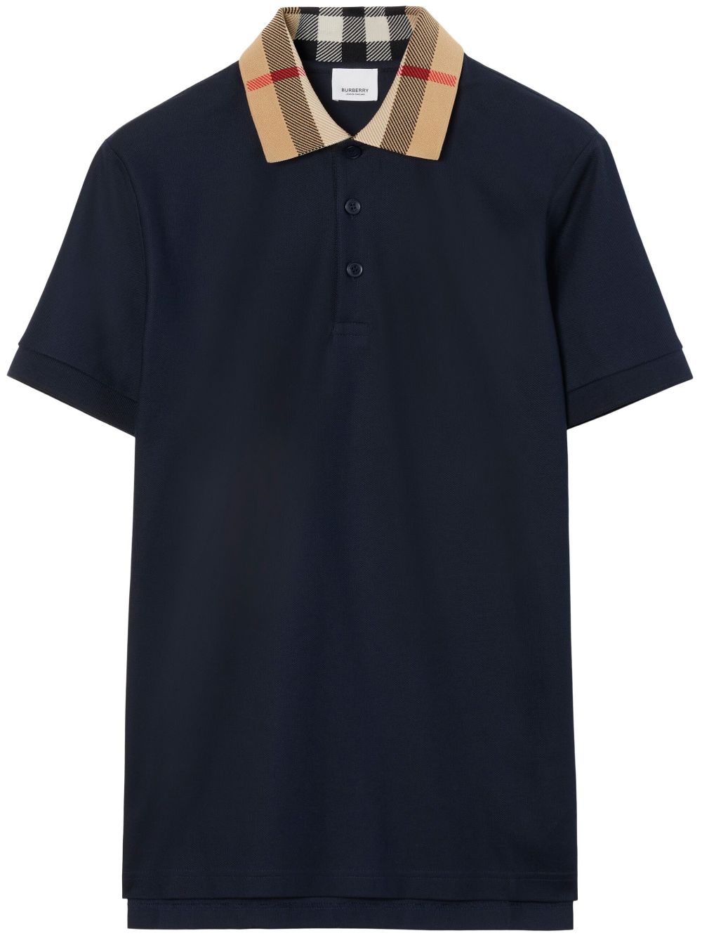 Burberry Vintage Check Cotton Polo Shirt - Navy Blue image 0