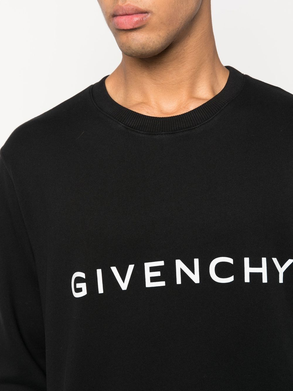 Givenchy Black Logo-Print Cotton Sweatshirt image 1