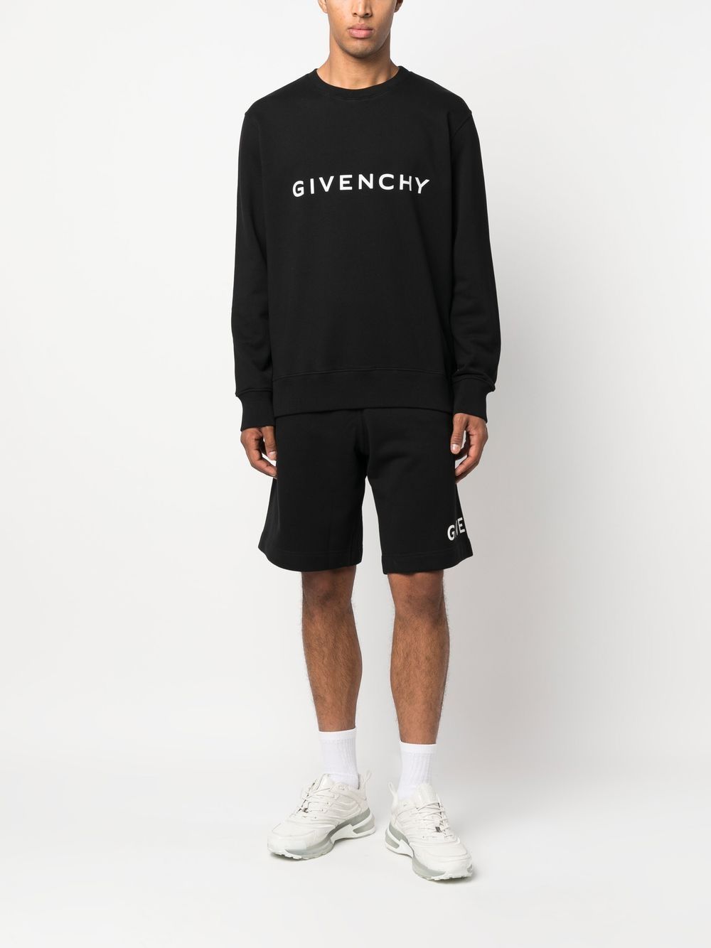 Givenchy Black Logo-Print Cotton Sweatshirt image 2